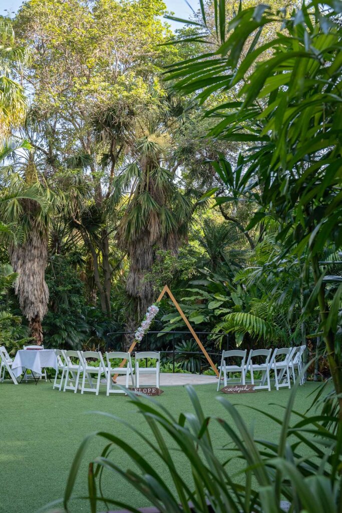 brisbane botanical garden wedding palm tree lawn wheelchair friendly wedding venue with Elope brisbane