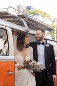kombi hire wedding brisbane with elope brisbane kandid kombi