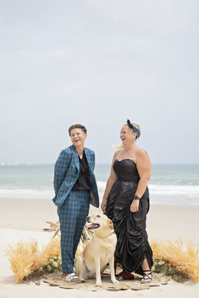 Micro wedding on North Stradbroke Island Queensland by Elope Brisbane and Elope Stradbroke team same sex