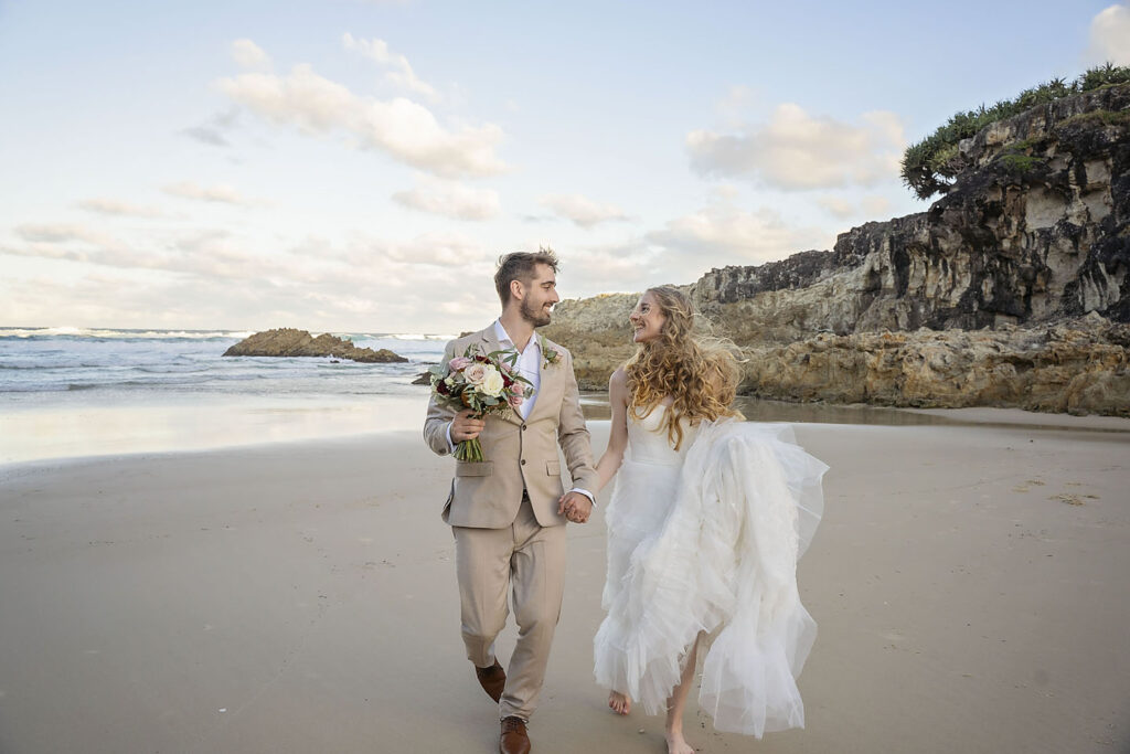 Cylinder Beach ceremony Straddie by elope brisbane