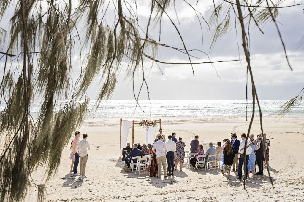 Cylinder Beach ceremony Straddie by elope brisbane