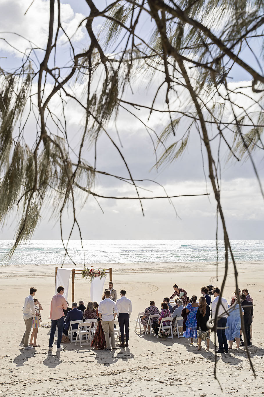 Cylinder Beach ceremony Straddie by elope brisbane