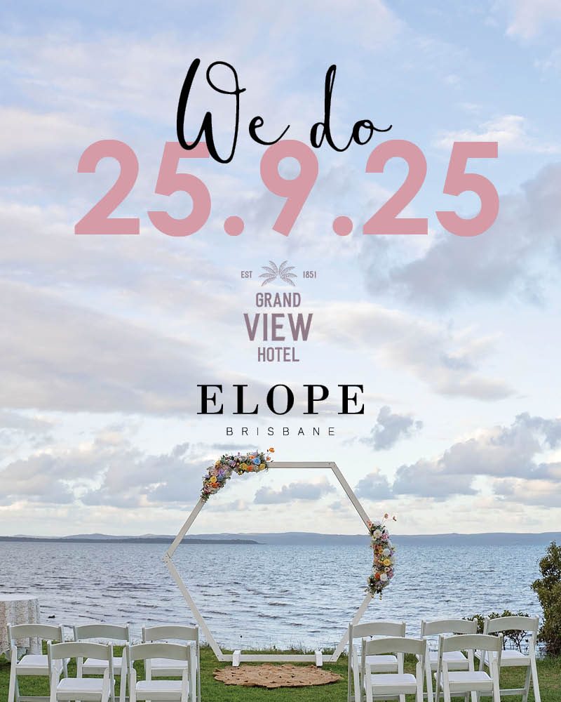 grand view hotel wedding with elope brisbane