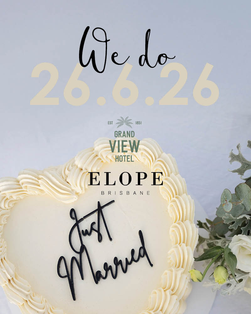 get married at the grand view hotel cleveland with elope brisbane